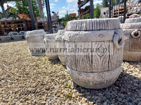 Figurka betonowa donica doniczka BECZKA ŚREDNIA 33 cm Figurka betonowa donica doniczka BECZKA ŚREDNIA 33 cm
