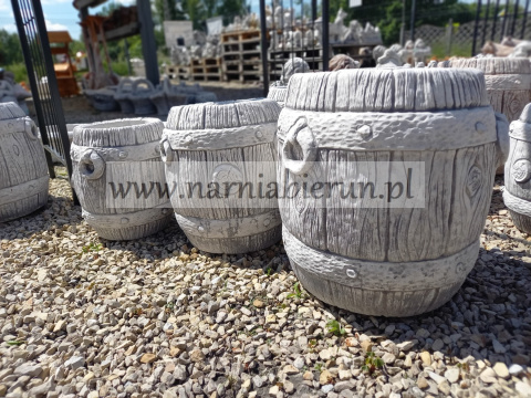 Figurka betonowa donica doniczka BECZKA DUŻA 38 cm Figurka betonowa donica doniczka BECZKA DUŻA 38 cm