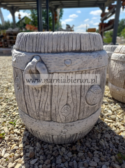 Figurka betonowa donica doniczka BECZKA DUŻA 38 cm Figurka betonowa donica doniczka BECZKA DUŻA 38 cm