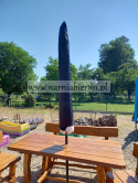 Parasol ogrodowy skośny beżowy 300 cm + pokrowiec