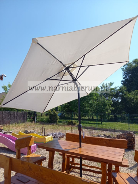 Parasol ogrodowy skośny beżowy 300 cm + pokrowiec Parasol ogrodowy skośny beżowy 300 cm + pokrowiec