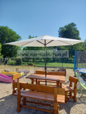 Parasol ogrodowy skośny beżowy 300 cm + pokrowiec