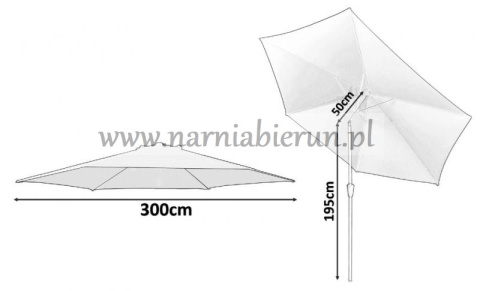 Parasol ogrodowy skośny beżowy 300 cm + pokrowiec Parasol ogrodowy skośny beżowy 300 cm + pokrowiec
