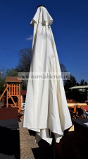 Parasol ogrodowy skośny beżowy 300 cm + pokrowiec