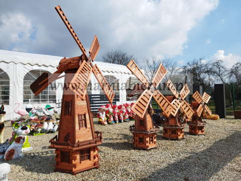 Wiatrak ogrodowy wiatraki drewniane Wysokość 110cm Wiatrak ogrodowy wiatraki drewniane Wysokość 110cm
