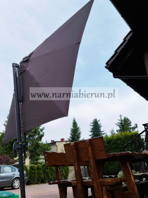 Parasol ogrodowy brązowy Mini Roma 250x250 cm + pokrowiec Parasol ogrodowy brązowy Mini Roma 250x250 cm + pokrowiec