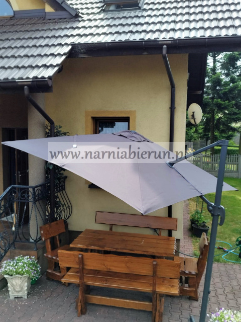 Parasol ogrodowy brązowy Mini Roma 250x250 cm + pokrowiec Parasol ogrodowy brązowy Mini Roma 250x250 cm + pokrowiec