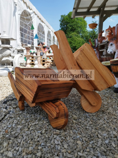 Taczka ogrodowa mała ozdoba drewniana donica doniczka Taczka ogrodowa mała ozdoba drewniana donica doniczka