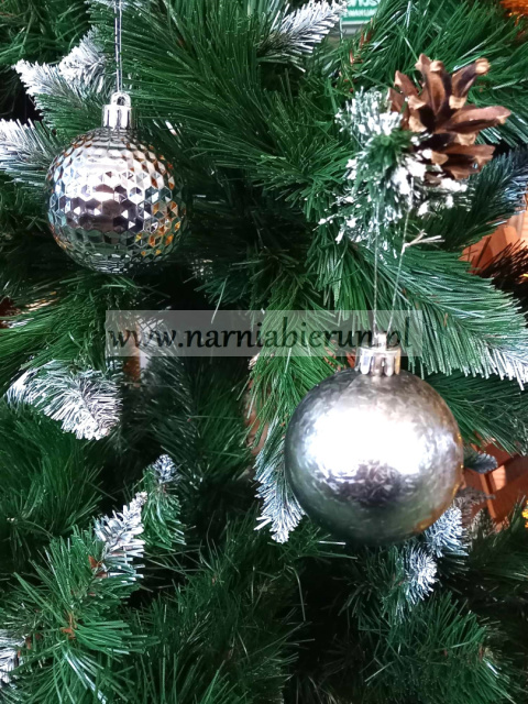 Bombki choinkowe mix wzorów 24 szt 6cm szare srebrne Bombki choinkowe mix wzorów 24 szt 6cm szare srebrne