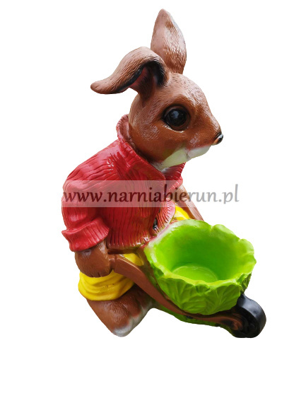 Figurka ogrodowa Zając z kapustą doniczka Figurka ogrodowa Zając z kapustą doniczka