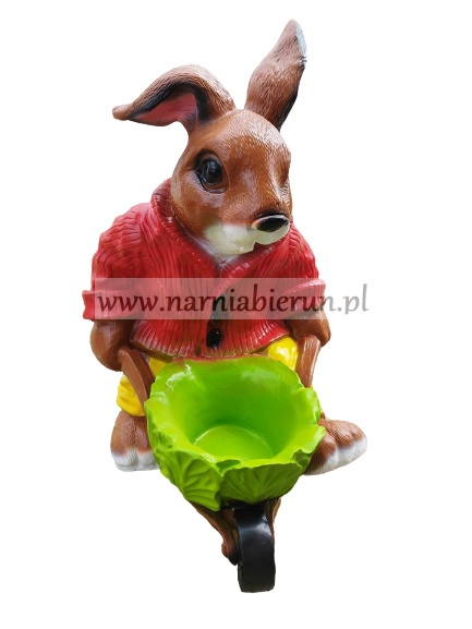 Figurka ogrodowa Zając z kapustą doniczka Figurka ogrodowa Zając z kapustą doniczka