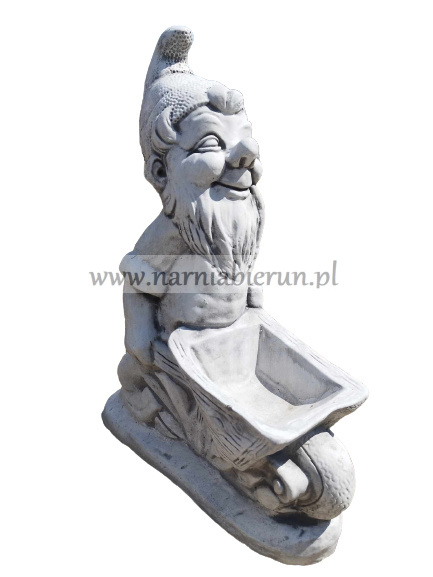 Figurka betonowa KRASNAL Z TACZKĄ 40 cm Figurka betonowa KRASNAL Z TACZKĄ 40 cm
