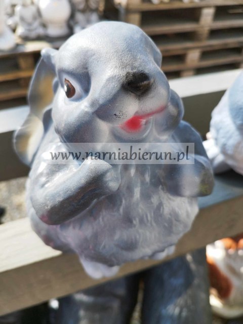 Figurka z ceramiki Zając szary zajączek Figurka z ceramiki Zając szary zajączek