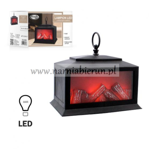 LAMPION LED Z EFEKTEM KOMINKA 220x140x200 mm CZARNY LAMPION LED Z EFEKTEM KOMINKA 220x140x200 mm CZARNY