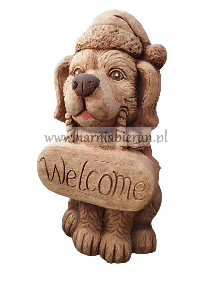 Figurka betonowa Pies WELCOME 46 cm Figurka betonowa Pies WELCOME 46 cm