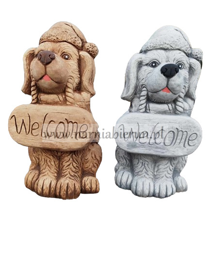 Figurka betonowa Pies WELCOME 46 cm Figurka betonowa Pies WELCOME 46 cm