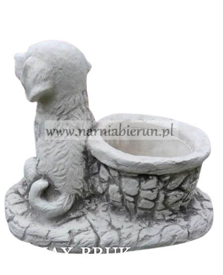 Figurka betonowa donica PIES Z DONICZKĄ 18 cm Figurka betonowa donica PIES Z DONICZKĄ 18 cm