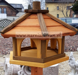 Karmnik dla ptaków drewniany do ogrodu