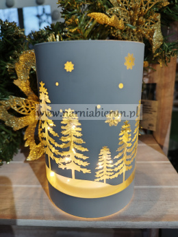 Lampion biały szklany LED świąteczny SUPER CENA