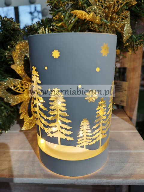 Lampion biały szklany LED świąteczny SUPER CENA Lampion biały szklany LED świąteczny SUPER CENA