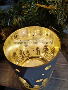 Lampion biały szklany LED świąteczny SUPER CENA