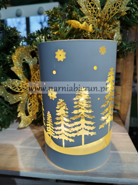 Lampion biały szklany LED świąteczny SUPER CENA Lampion biały szklany LED świąteczny SUPER CENA