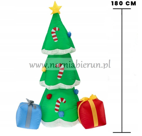 CHOINKA Z PREZENTAMI DMUCHANA Z PODŚWIETLENIEM LED 180CM CHOINKA Z PREZENTAMI DMUCHANA Z PODŚWIETLENIEM LED 180CM