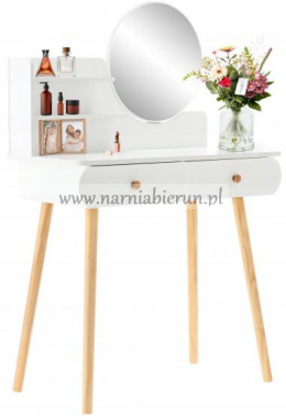 Toaletka kosmetyczna biała z lustrem