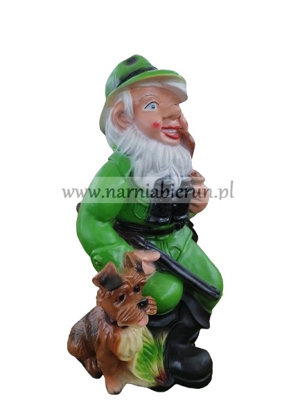 Figurka z żywicy KRASNAL MYŚLIWY z psem 70 cm Figurka z żywicy KRASNAL MYŚLIWY z psem 70 cm