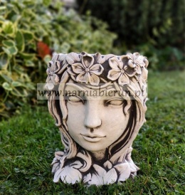 Figurka betonowa DONICA GŁOWA KWIATY 20 cm
