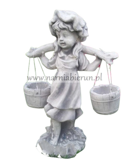 Figurka betonowa DZIEWCZYNKA Z WIADERKAMI 58 cm Figurka betonowa DZIEWCZYNKA Z WIADERKAMI 58 cm