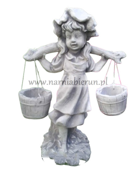Figurka betonowa DZIEWCZYNKA Z WIADERKAMI 58 cm Figurka betonowa DZIEWCZYNKA Z WIADERKAMI 58 cm