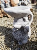 Figurka betonowa JEŻYK JEŻ POIDEŁKO LIŚCIEM 38 cm