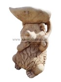 Figurka betonowa JEŻYK JEŻ POIDEŁKO LIŚCIEM 38 cm