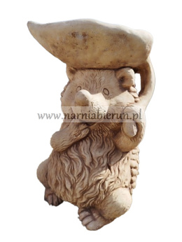Figurka betonowa JEŻYK JEŻ POIDEŁKO LIŚCIEM 38 cm