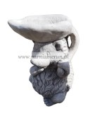 Figurka betonowa JEŻYK JEŻ POIDEŁKO LIŚCIEM 38 cm