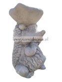 Figurka betonowa JEŻYK JEŻ POIDEŁKO LIŚCIEM 38 cm