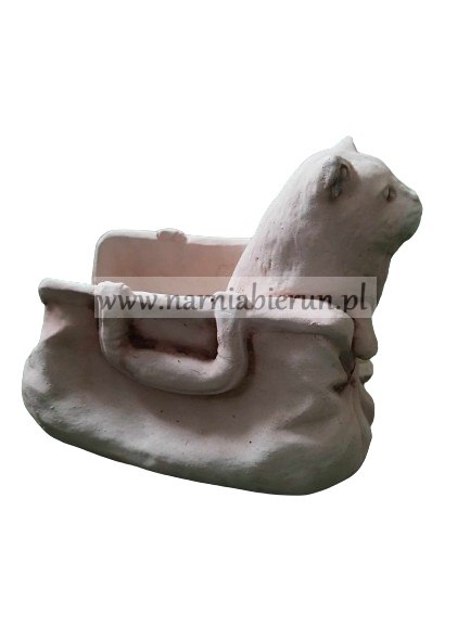 Figurka betonowa donica doniczka KOT W TORBIE h32 Figurka betonowa donica doniczka KOT W TORBIE h32