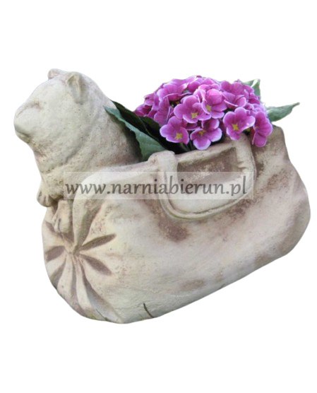 Figurka betonowa donica doniczka KOT W TORBIE h32 Figurka betonowa donica doniczka KOT W TORBIE h32