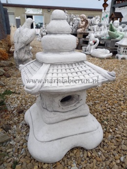 Figurka betonowa PAGODA lampa domek chiński 38 cm.