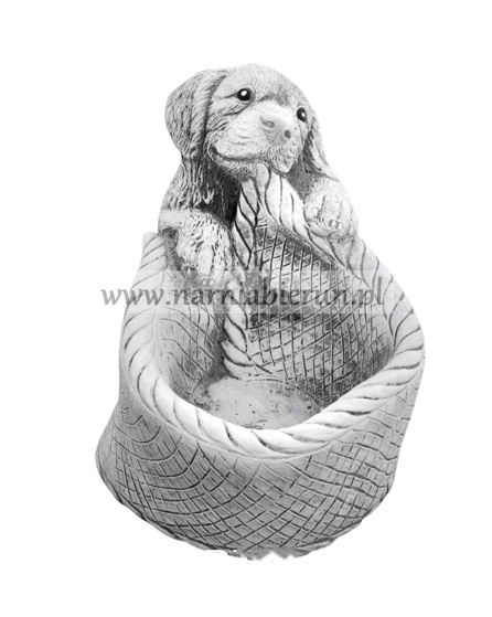 Figurka betonowa donica PIES LABRADOR Z KOSZEM 23 cm Figurka betonowa donica PIES LABRADOR Z KOSZEM 23 cm
